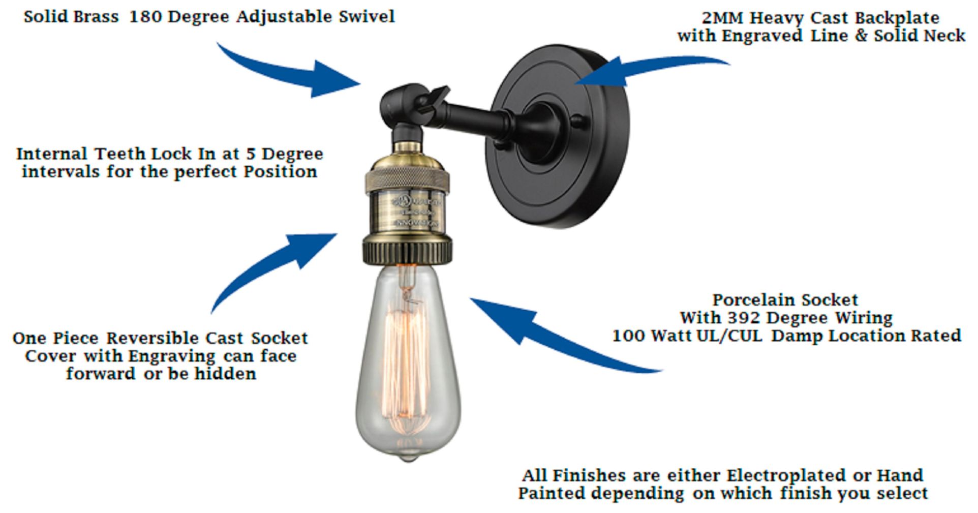 Large Canton 7" Black Antique Brass Sconce w/ Clear Shade