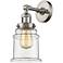 Large Canton 7" Brushed Satin Nickel Sconce w/ Clear Shade