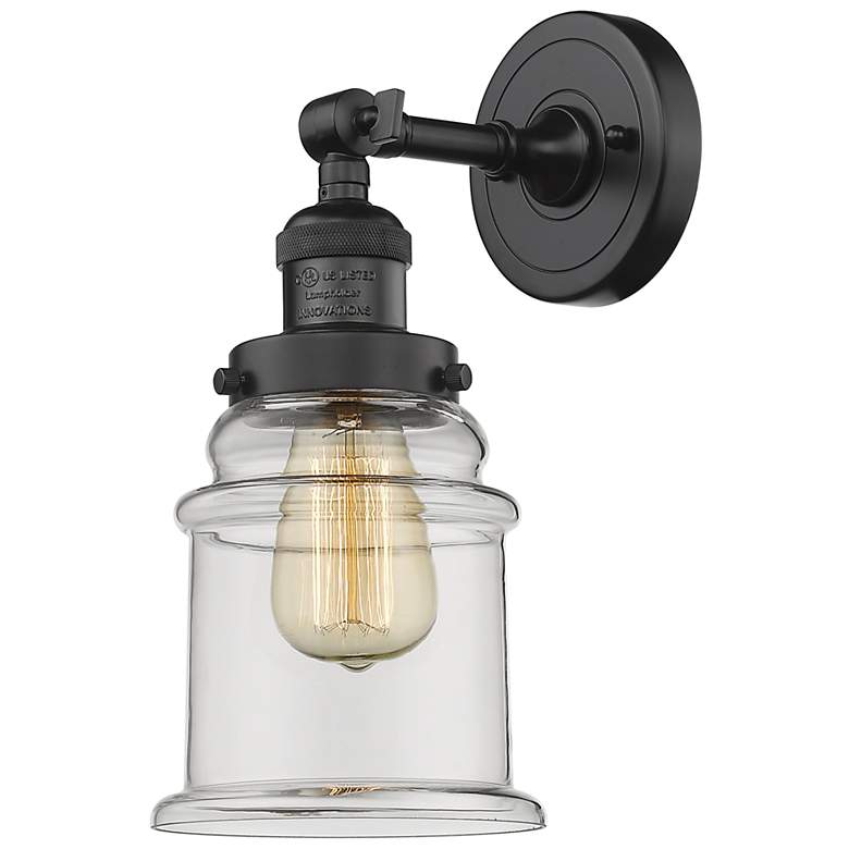 Image 1 Large Canton 7" Oil Rubbed Bronze Sconce w/ Clear Shade