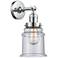 Large Canton 7" Polished Chrome Sconce w/ Seedy Shade