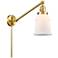 Large Canton 8" Satin Gold Swing Arm w/ Matte White Shade
