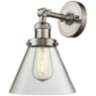 Large Cone 10"H Satin Brushed Nickel Adjustable Wall Sconce