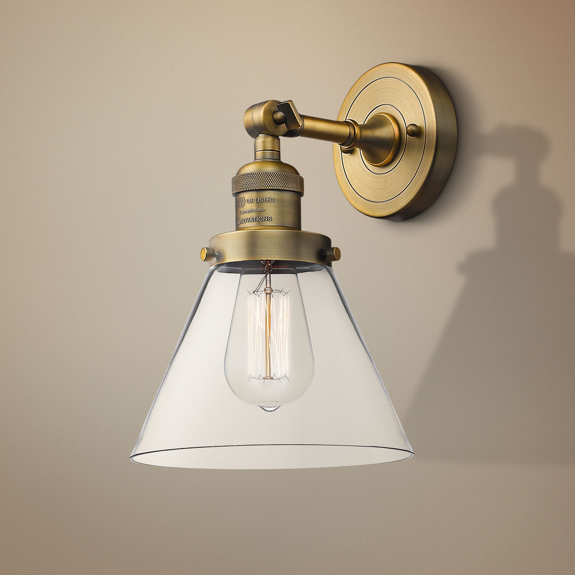 glass cone sconce