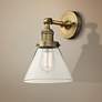 Large Cone 10" High Brushed Brass Adjustable Wall Sconce