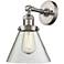 Large Cone 10"H Satin Brushed Nickel Adjustable Wall Sconce
