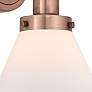 2_Large Cone 11.5"High Antique Copper Sconce With Matte White Shade more views