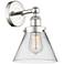 Large Cone 11.5"High Polished Nickel Sconce With Clear Shade