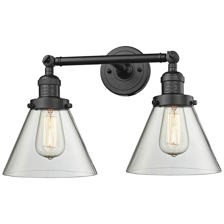 Image 2 Large Cone 11" High Rubbed Bronze 2-Light Adjustable Wall Sconce