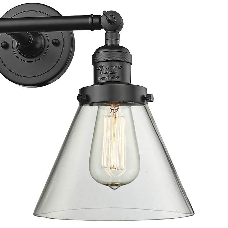 Image 3 Large Cone 11 inch High Rubbed Bronze 2-Light Adjustable Wall Sconce more views