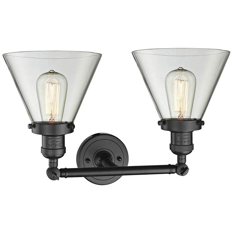 Image 4 Large Cone 11" High Rubbed Bronze 2-Light Adjustable Wall Sconce more views