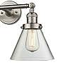 Large Cone 11"H Satin Nickel 2-Light Adjustable Wall Sconce