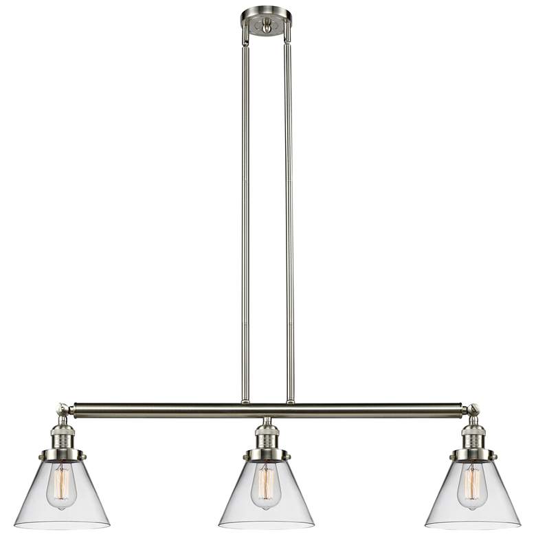 Large Cone 40 1/4&quot; Wide Nickel Kitchen Island Light Pendant