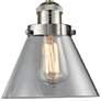 Large Cone 8" Wide Polished Nickel Adjustable Ceiling Light