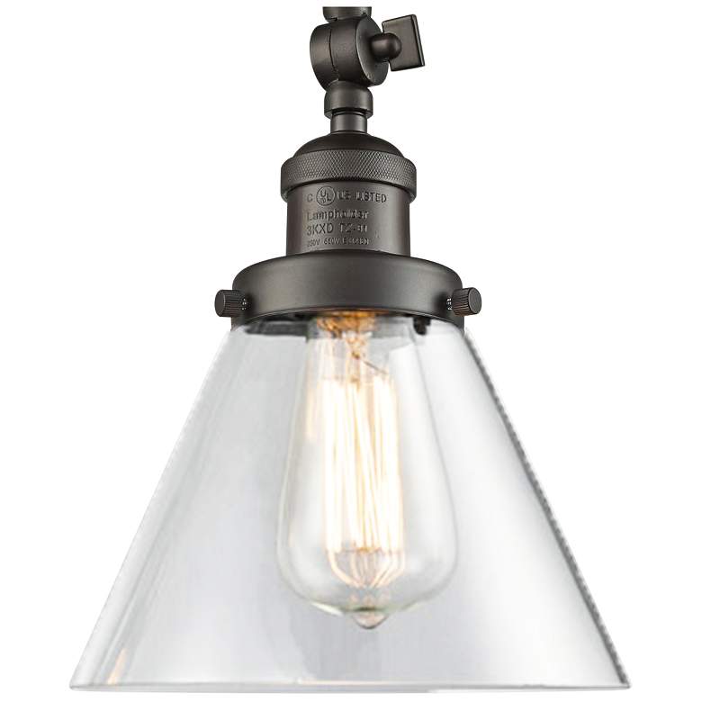 Image 3 Large Cone 8"W Oil-Rubbed Bronze Adjustable Ceiling Light more views