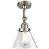 Large Cone 8&quot;W Satin Brushed Nickel Adjustable Ceiling Light