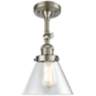 Large Cone 8"W Satin Brushed Nickel Adjustable Ceiling Light