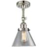 Large Cone 8" Wide Polished Nickel Adjustable Ceiling Light