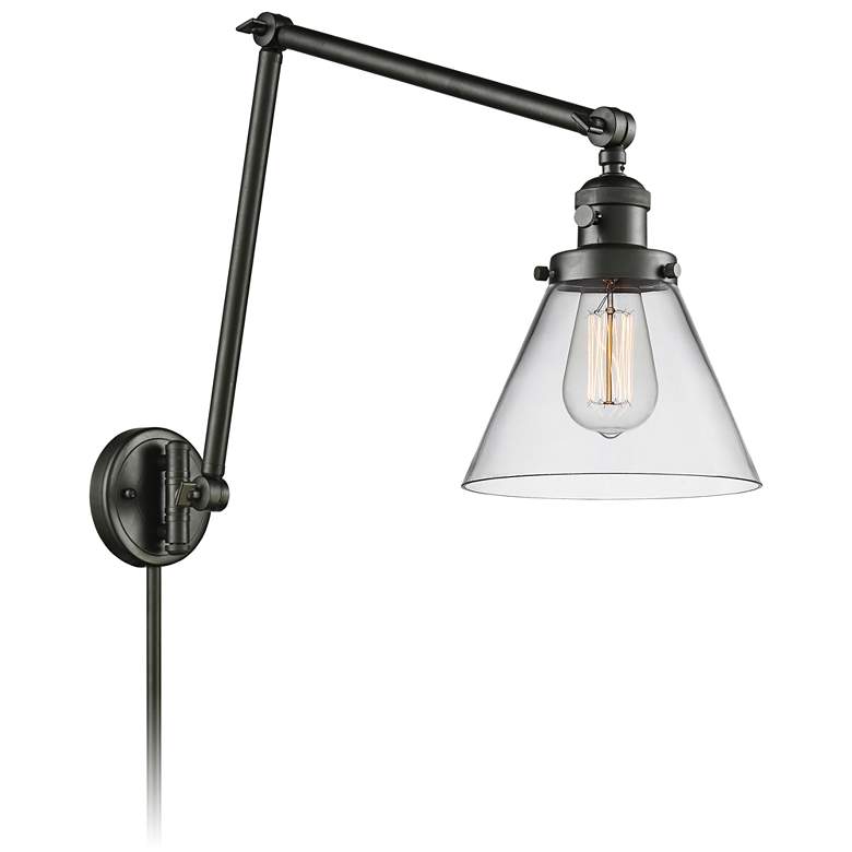 Large Cone Oil-Rubbed Bronze Joint Swing Arm Wall Lamp