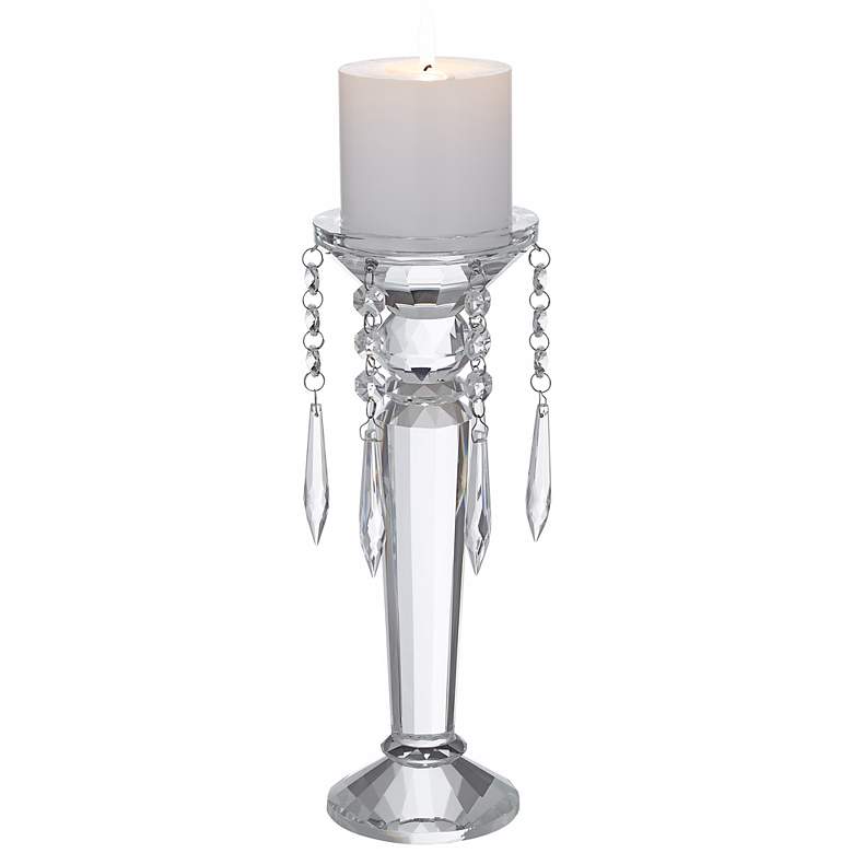 Image 1 Large Crystal Pillar Candle Holder