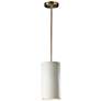 2_Large Cylinder LED Pendant - Bisque - Antique Brass - Rigid Stem more views