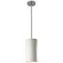 2_Large Cylinder LED Pendant - Bisque - Polished Chrome - Rigid Stem more views