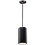 2_Large Cylinder LED Pendant - Carbon Black - Brushed Nickel - Rigid Stem more views