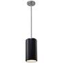 2_Large Cylinder LED Pendant - Carbon Black - Polished Chrome - Rigid Stem more views