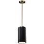 Thumbnail2 of Large Cylinder Pendant - Carbon Black - Antique Brass - Rigid Stem more views