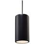 1_Large Cylinder Pendant - Carbon Black - Brushed Nickel - Rigid Stem
