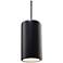 Large Cylinder Pendant - Carbon Black - Brushed Nickel - Rigid Stem
