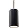 Large Cylinder Pendant - Carbon Black - Dark Bronze - Rigid Stem