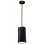 2_Large Cylinder Pendant - Carbon Black - Dark Bronze - Rigid Stem more views