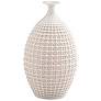 Large Diana Braided And Lattice Matte White Ceramic Vase