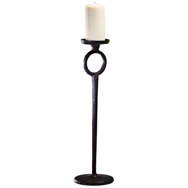 Image 1 Large Duke Rust Iron Pillar Candle Holder