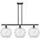 Large Farmhouse 36"W 3 Light Bronze Island Light w/ Clear and White Sh