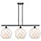 Large Farmhouse 36"W 3 Light Bronze Island Light w/ White Shade