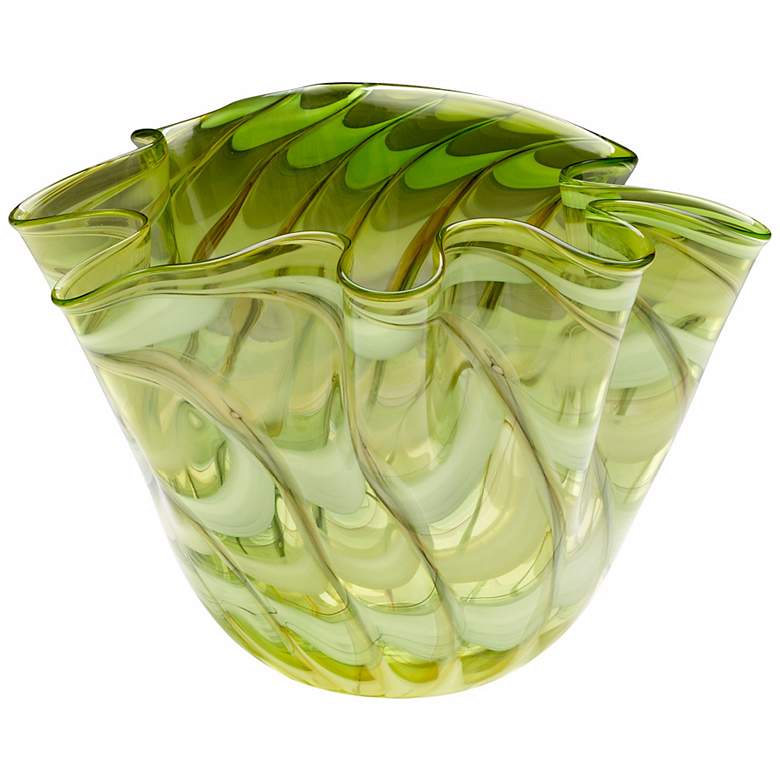 Image 1 Large Francisco Green and Yellow Glass Bowl