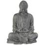Large Garden Buddha 21" High Distressed Dark Gray Statue