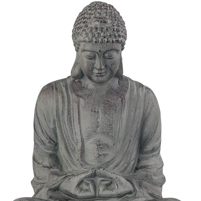 Image 2 Large Garden Buddha 21" High Distressed Dark Gray Statue more views