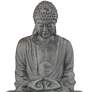 Large Garden Buddha 21" High Distressed Dark Gray Statue