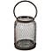 Large Glass and Wire Mesh Pillar Lantern Candle Holder