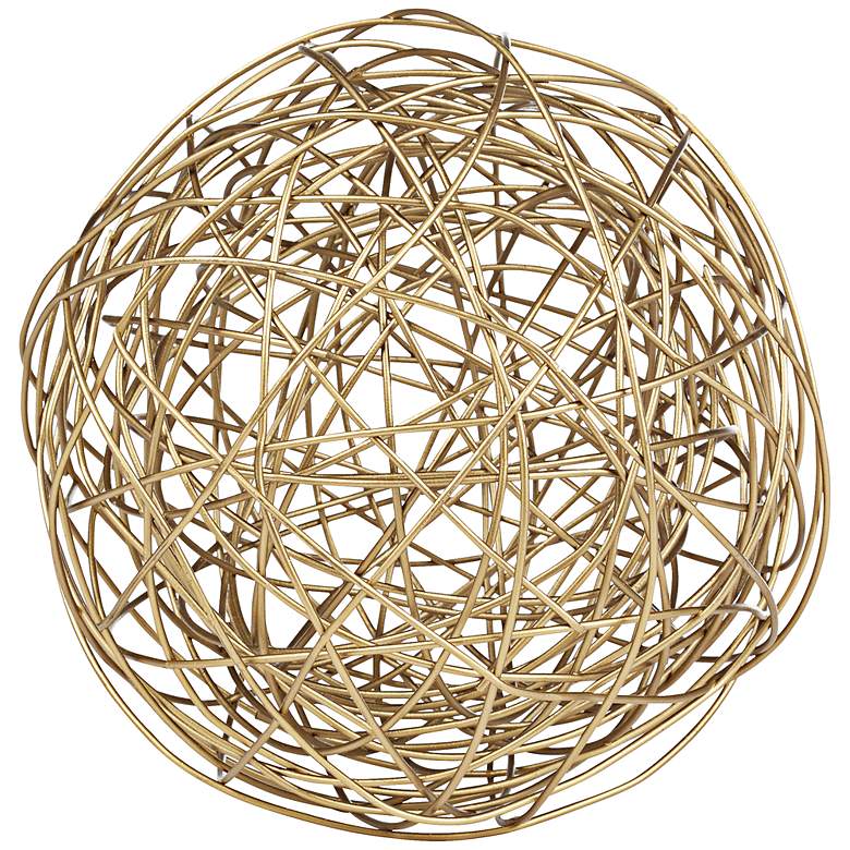 Image 1 Large Gold Metal Wire Ball