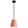 2_Large Hourglass LED Pendant - Gloss Blush - Dark Bronze - Rigid Stem more views