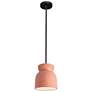 2_Large Hourglass LED Pendant - Gloss Blush - Matte Black - Rigid Stem more views