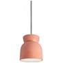 Large Hourglass LED Pendant - Gloss Blush - Polished Chrome - Rigid Stem