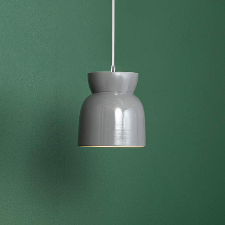 Image 1 Large Hourglass LED Pendant - Gloss Grey