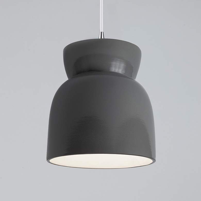 Image 3 Large Hourglass LED Pendant - Gloss Grey more views