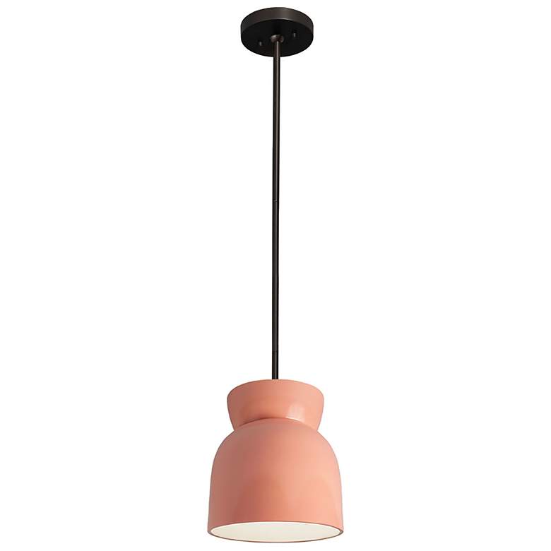 Image 2 Large Hourglass Pendant - Gloss Blush - Matte Black - Rigid Stem more views