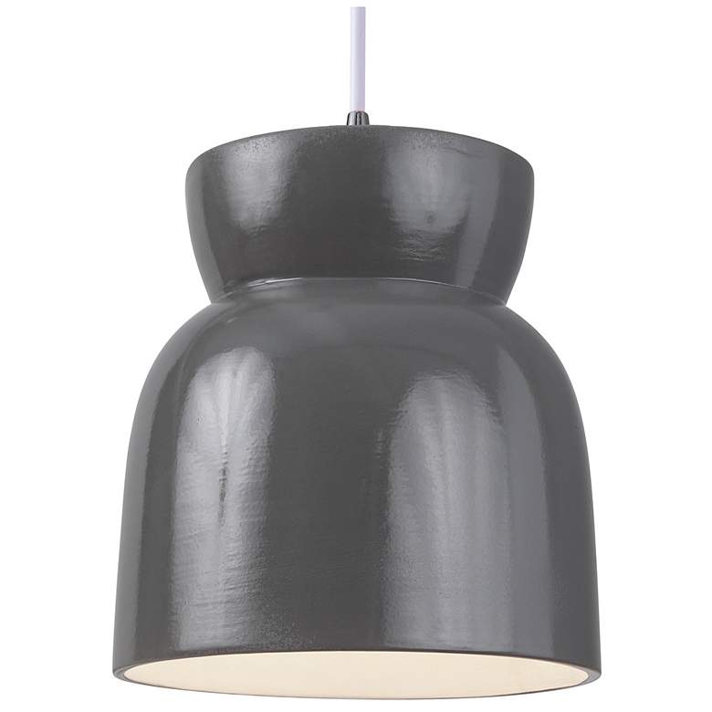 Image 2 Large Hourglass Pendant - Gloss Grey