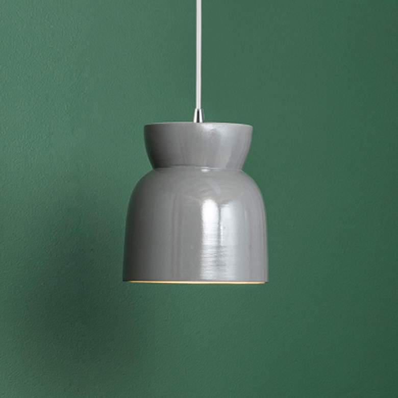 Image 1 Large Hourglass Pendant - Gloss Grey